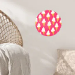Softijs - Horentje - Roze Wandcirkel behangsticker klein 186 -sfeer4