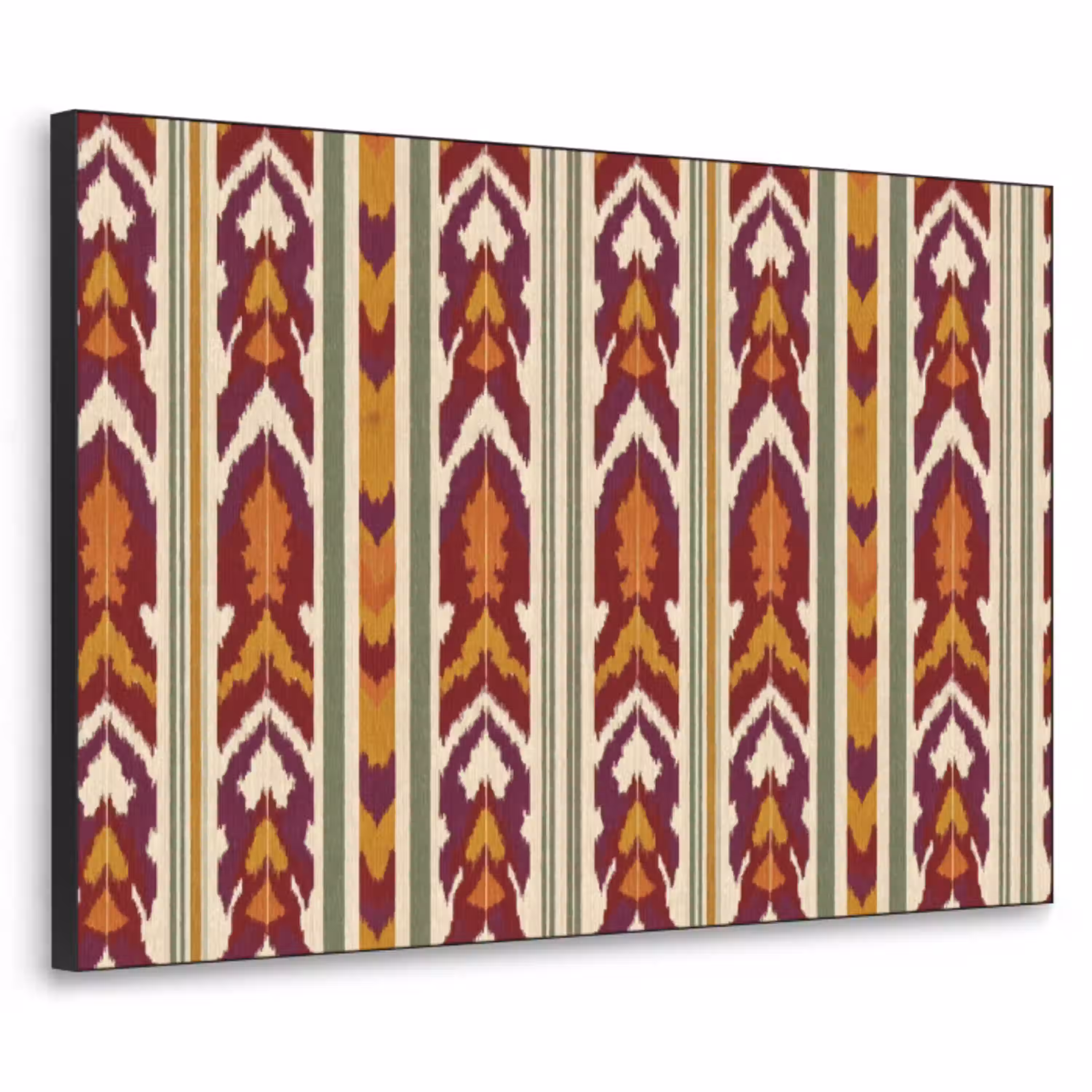 Ikat - Bordeauxrood - Etnisch - Patroon Textielframe zwart klein 947 -3d
