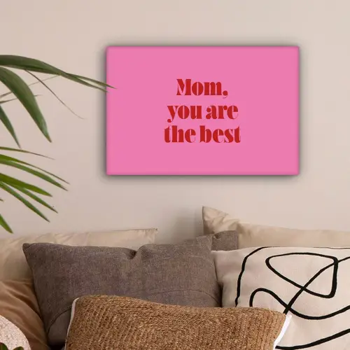 Moeder - Boodschap -Roze canvas 2cm klein -sfeer1