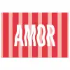 Amor - Strepen - Rood - Roze poster papier klein -3d
