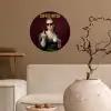 Koffie - Vrouw - Middelvinger Wandcirkel behangsticker klein -sfeer1