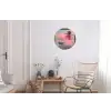 Doorkijk - Strand - Palmboom - Tropisch Wandcirkel aluminium klein -woonkamer