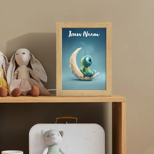 Maan - Ruimtewezen - Blauw Light Box met kabel (Kinderlampje) klein -sfeer2_kind