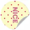 Nice - Stippen - Roze - Geel Wandcirkel behangsticker klein -3d
