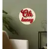 Oh honey - Rood - Schaduw Wandcirkel behangsticker klein -sfeer2