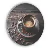 Kop - Koffie - Hout - Bonen Akoestische PET Vilt - Rond klein -3d