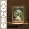 Doorkijk - Tuinboog - Bloemen - Natuur - Pad Light Box met kabel (Tafellamp) klein -USP_FR