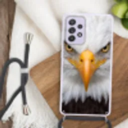 Amerikaans - Zeearend - Portret - Geel Hoesje Samsung Galaxy A52 5G met koord klein -sfeer4