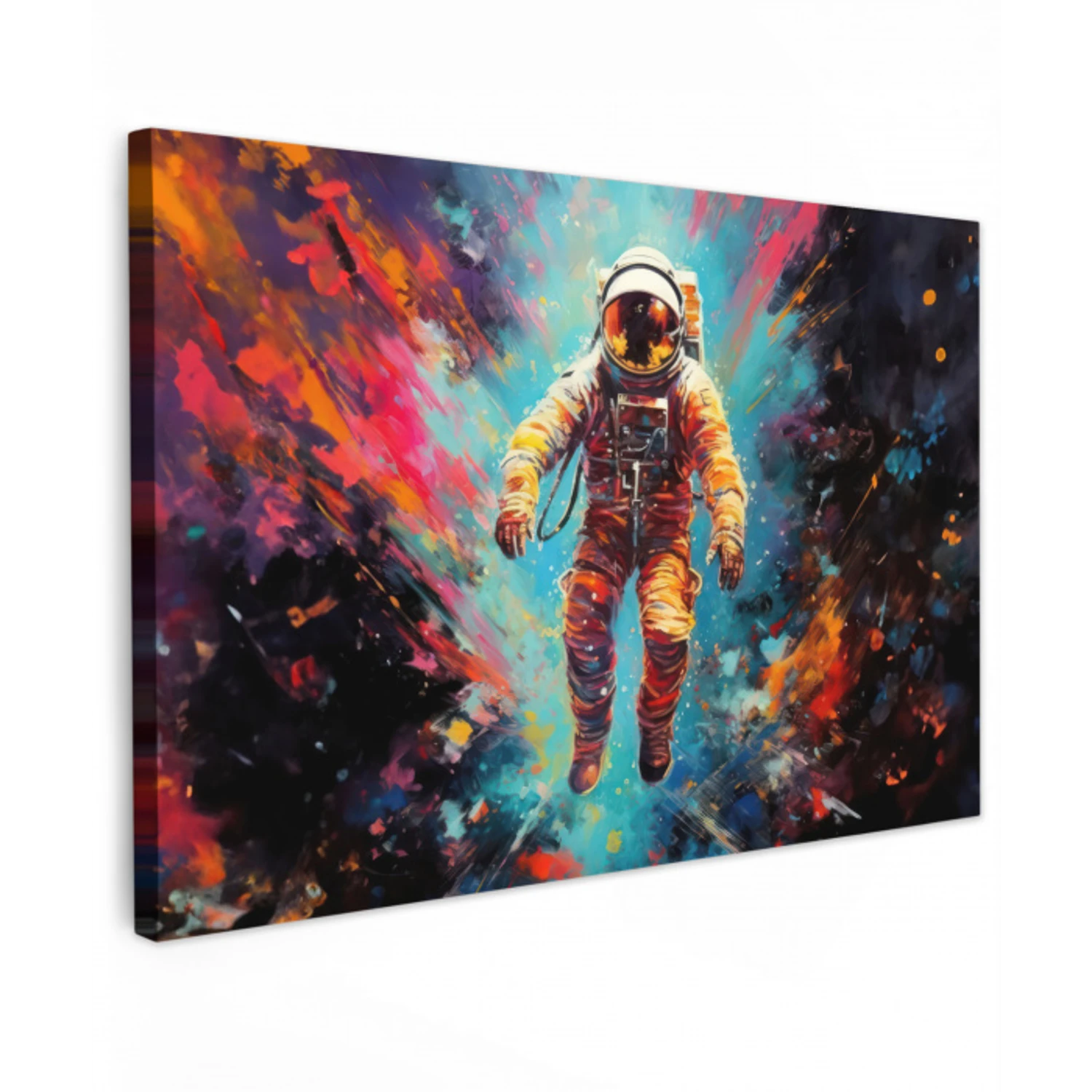 Astronaut - Graffiti - Ruimte - Neon canvas 2cm klein -z3d