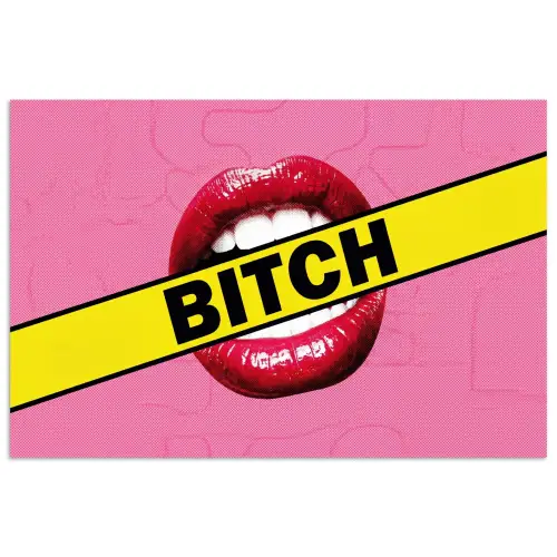 Lippen - Tekst - Kleurrijk poster papier klein -3d