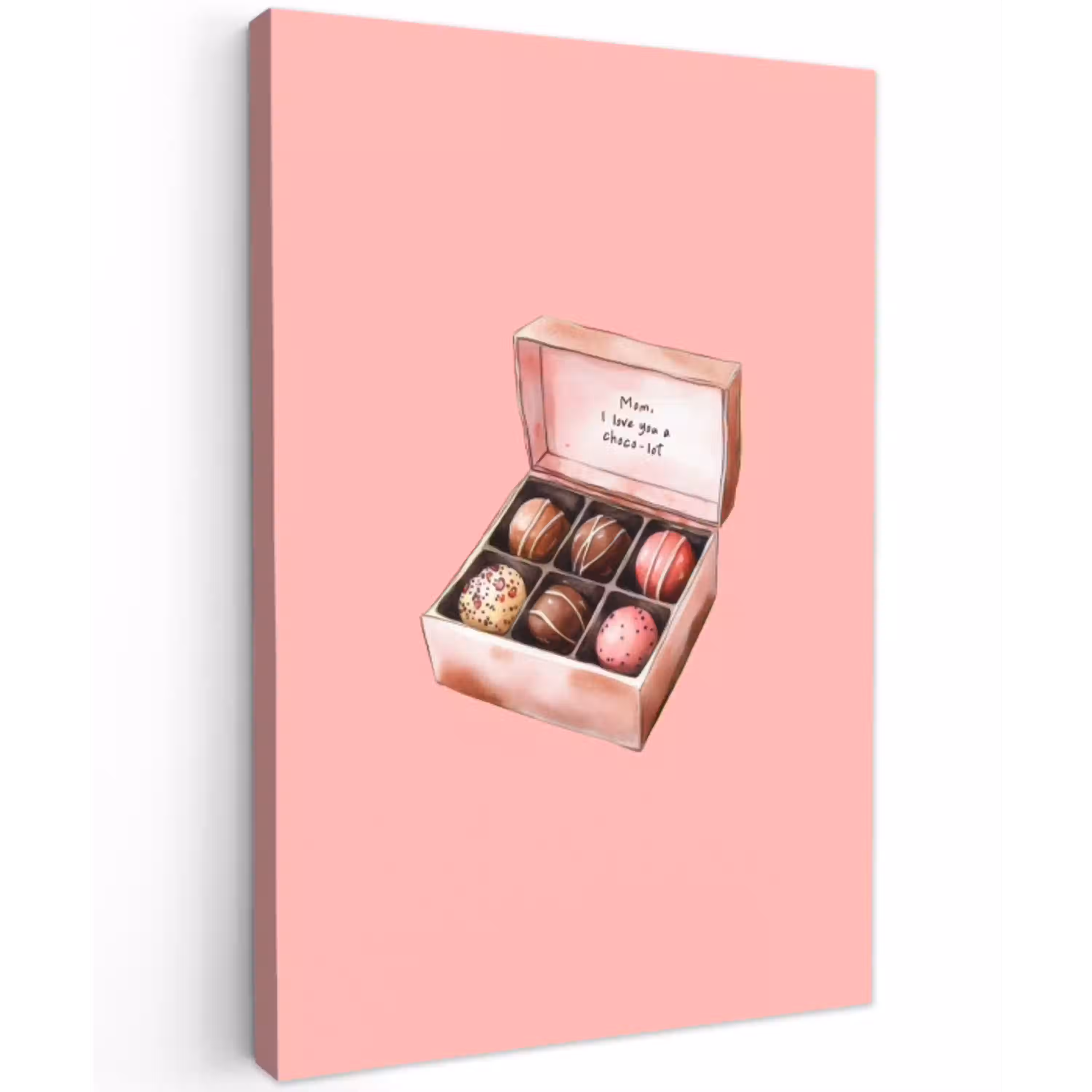 Doosje - Bonbons - Liefdevolle - Tekst Tuinposter op houten frame 2 cm dik middel -3d