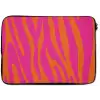 Zebraprint - Roze - Oranje - Dierenprint laptophoes neopreen klein -zkaufland3dotto