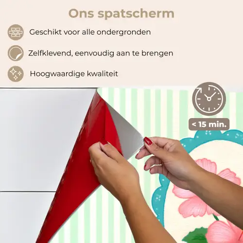 Bloemen - Ovaal - Strepen - Groen keuken achterwand spatscherm klein -spatscherm_NL