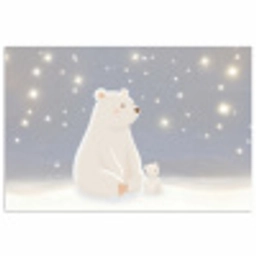 Ijsbeer - Sneeuw - Sterren - Blauw poster papier klein -3d