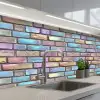 Stenen - Regenboog - Metallic keuken achterwand 2 middel 871 -3d_schuin