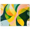 Abstract - Geel - Roze - Groen tuinposter los doek klein -3d