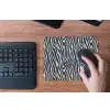 Zebra - Patroon - Blauw - Beige muismat rubber klein 262 -toetsenbord