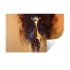 Giraf - Bruin - Abstract - Geschilderd Muursticker klein -3d
