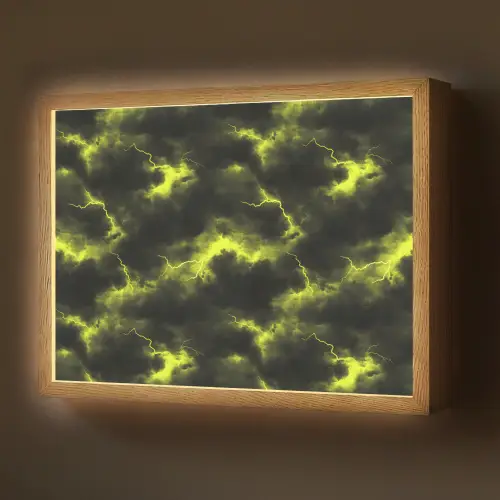 Geel - Storm - Wolken Light Box met batterij (Wandlamp) middel 907 -z3d_website