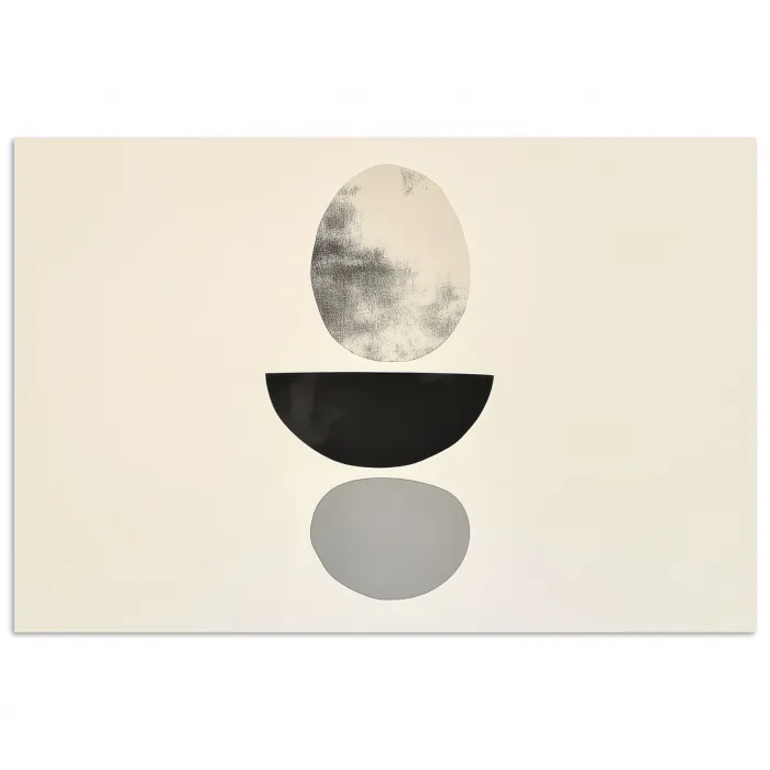 Beige - Japandi - Wabi sabi poster papier klein -3d