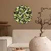 Groen - Geel - Camouflage - Patroon Wandcirkel plexiglas klein 852 -sfeer1