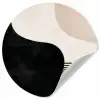 Abstract - Japandi - Beige - Modern Wandcirkel behangsticker klein -3d