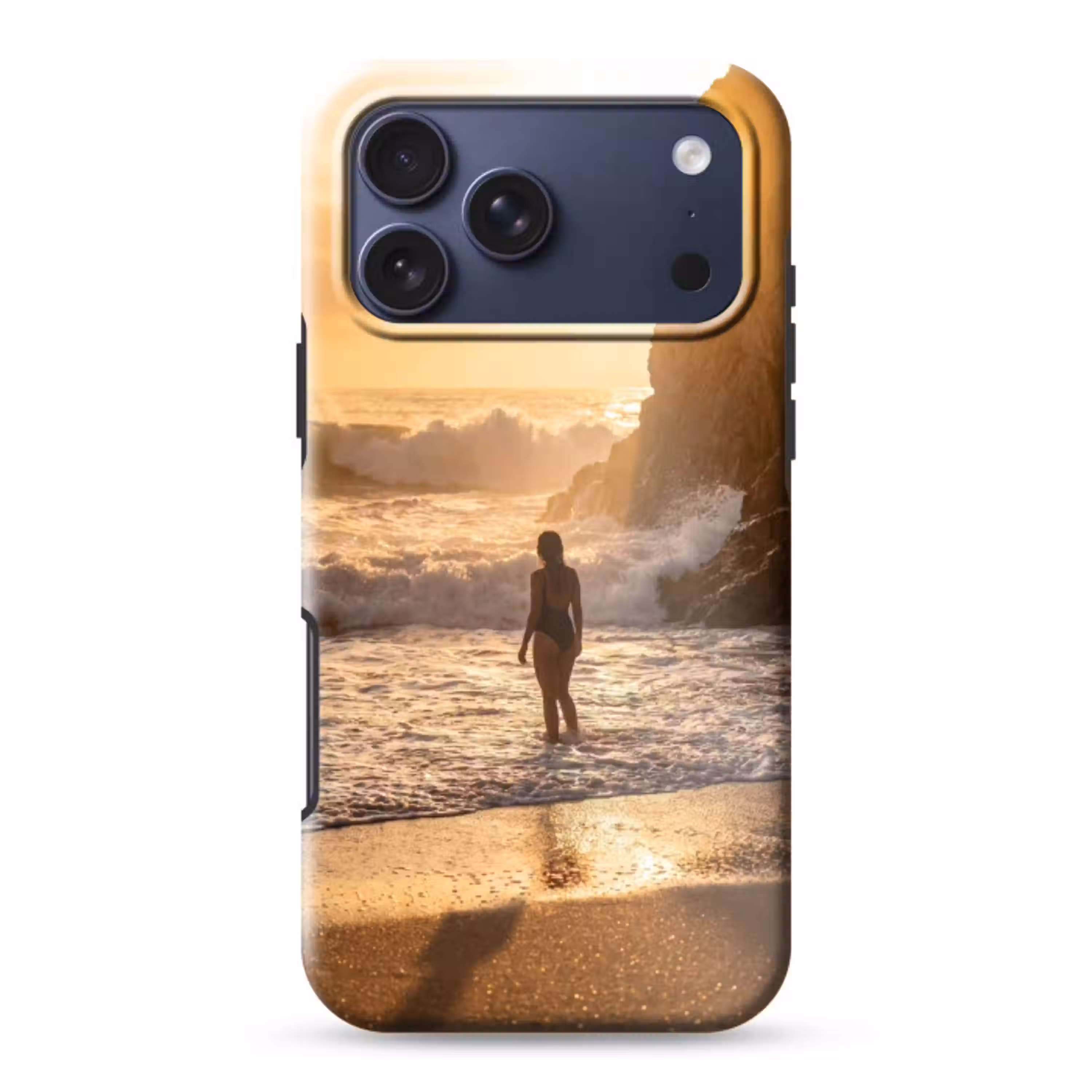 Mensen - Oceaan - Zonsondergang - Kust - Goud Toughcase MagSafe Apple iPhone 17 Pro Max klein -3d