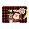 Kerstman - Rendier - Tekst - Rood - Zwart Placemat vinyl groot -zzzproduct_Kitchenyeah-website