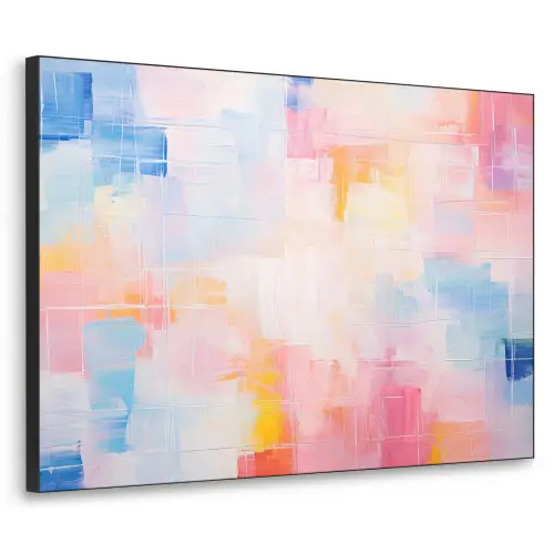 Aquarel - Pastel - Abstract - Kunst Textielframe zwart klein -3d