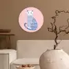 Kat - Illustratie - Minimalistisch - Roze Wandcirkel plexiglas klein -sfeer1