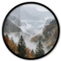 Bergen - Vallei - Mist - Herfst - Natuur Fotolijst rond zonder passe partout klein -3d