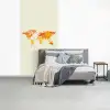 Wereldkaart - Oranje - Kleurrijk fotobehang vinyl groot -slaapkamer
