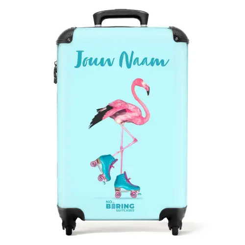 Flitsende flamingo NBS - Handbagage koffer - Kinderen Unisex middel -productfoto_recht