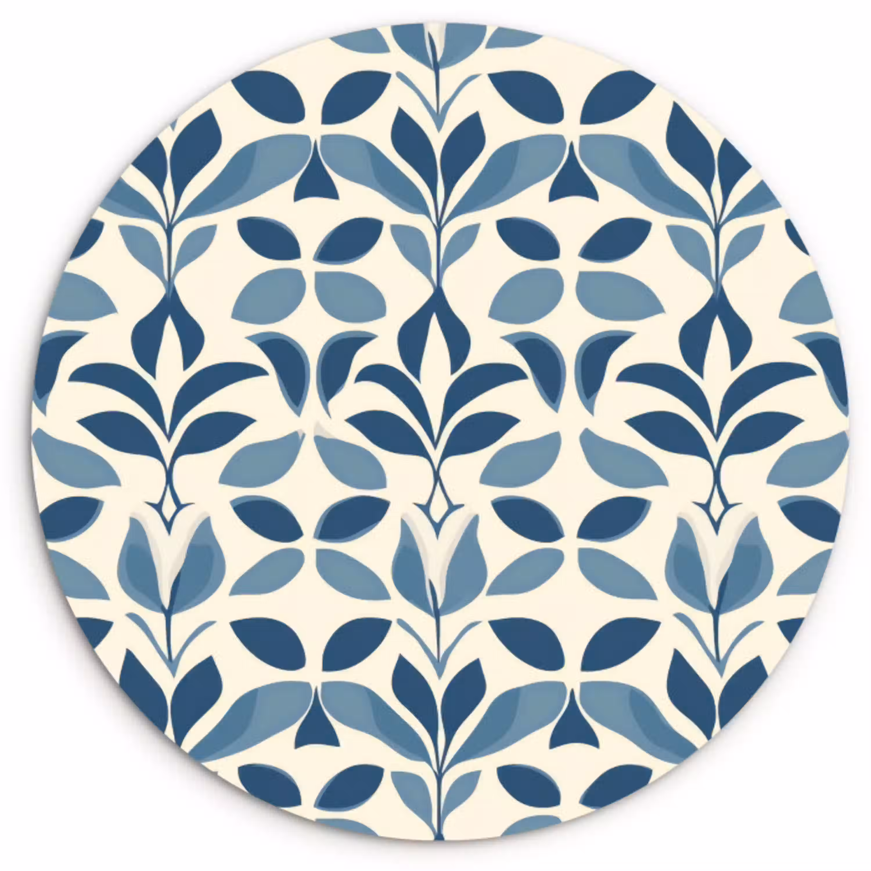Flora - Modern - Blauw Wandcirkel kunststof plaat 5mm dik klein 188 -3d
