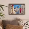 Doorkijk - Santorini - Landschap - Blauw - Grieks canvas 2cm klein -sfeer1