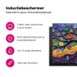 Levensboom - Mozaïek - Bloemen - Kleurrijk - Vrolijk Inductie beschermer vinyl 3mm klein -wsfeer2_website