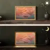 Zee - Boot - Wolken - Oranje Light Box met kabel (Tafellamp) klein -sfeer3