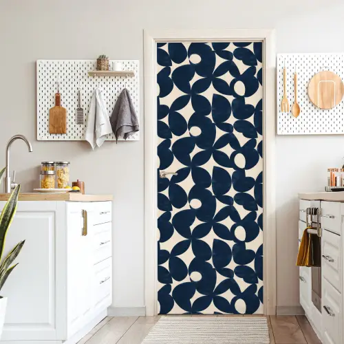 Modern - Geometrisch - Blauw deurposter klein 289 -sfeer5