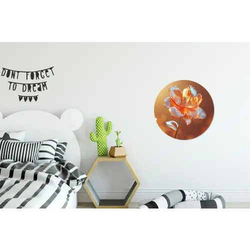 Glazen - Bloem - Zonlicht Wandcirkel aluminium klein -kinderkamer