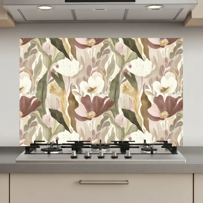 Bloemen - Aquarel - Kleurrijk keuken achterwand spatscherm klein 900 -3d_website