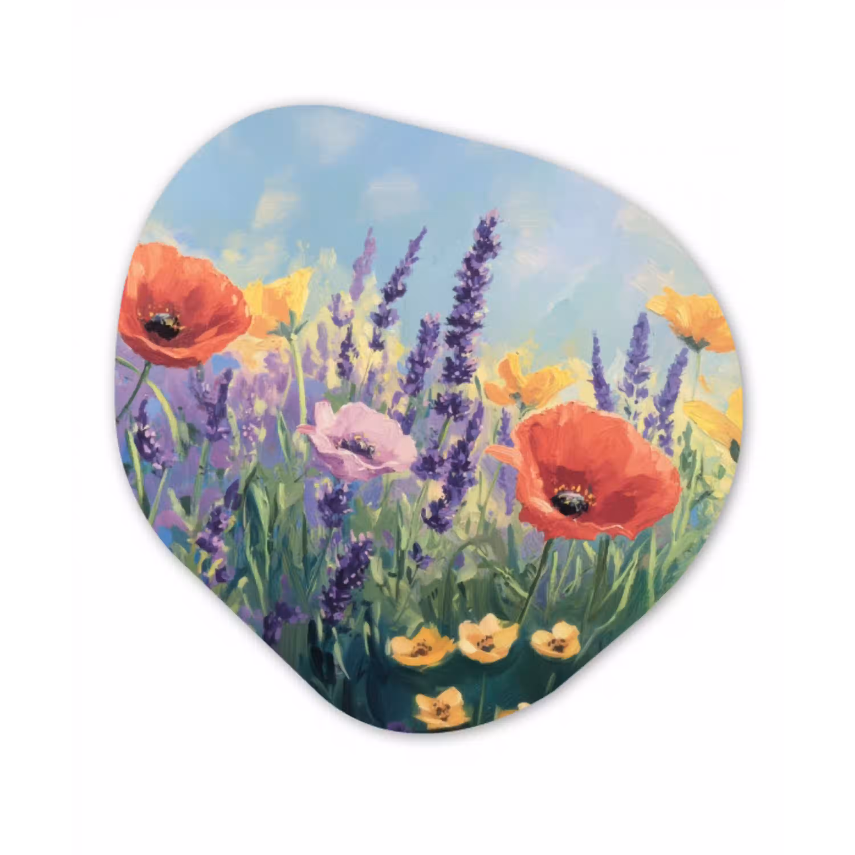 Weide - Bloemen - Kleurrijk Wandcirkel Organisch Forex 3mm klein -3d