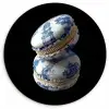 Eten - Macarons - Delfts blauw - Koekjes Wandcirkel plexiglas klein -3d