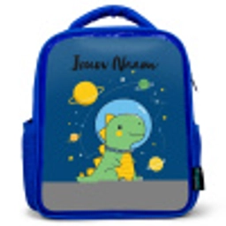 Dino - Planeet - Ster - Blauw Kinderrugzak - Blauw middel -3d