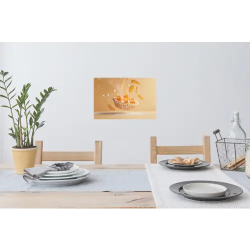 Peach - Eten - Taart - Oranje Muursticker klein -eettafel