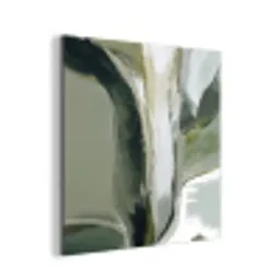 Natuur - Abstract - Groen - Penseelstreken aluminium wit klein -3d