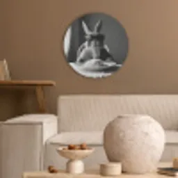 Konijn - Bunny - Zonnebril - Tafelkleed - Pasta - Schattig Akoestische PET Vilt - Rond klein -sfeer1