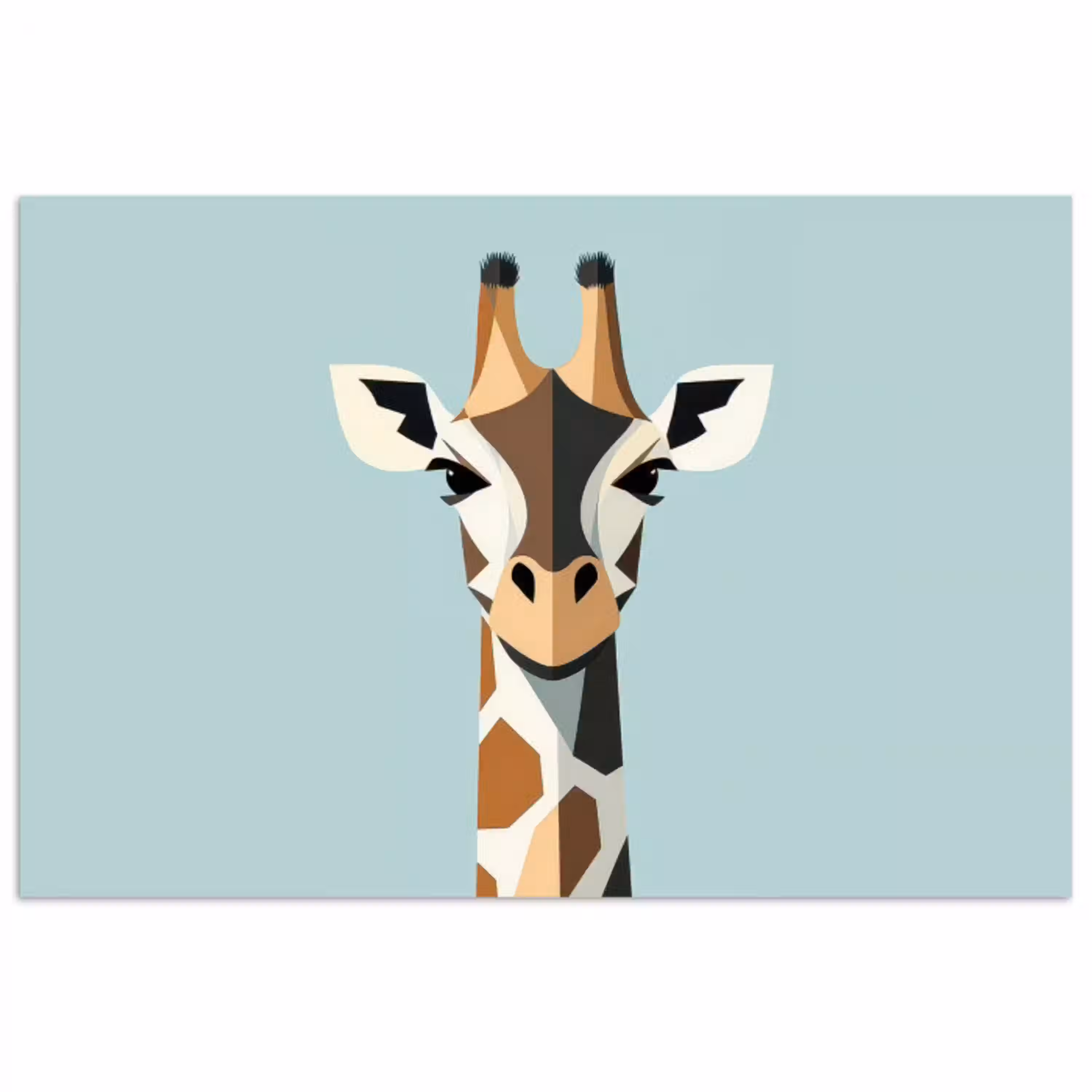Giraffe - Illustratie - Bruin - Minimalistisch poster papier klein -3d
