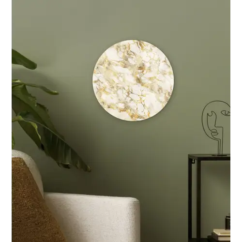 Warm - Gouden - Marmer - Patroon Wandcirkel plexiglas klein 852 -sfeer3