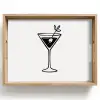 Cocktail - Glas - Olijf - Minimalistisch Dienblad Rechthoek middel -z3d_shopping