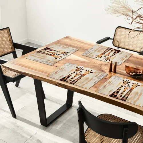 Giraffen - Cartoon - Crème Placemat vinyl groot -zzsfeer4_Kitchenyeah-website